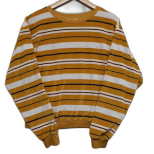 Urban Outfitters Large Multi-Color w/Stripes Long Sleeve Velour Sweater